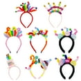 thumbnail image 5 of Lady Pompoms Hat Elagant Headwear Headband Headdress for Makeup Party Masquerades Colorful Birthday Accessory, 5 of 7