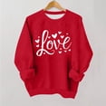 thumbnail image 2 of BLVB Kid Girl Valentine’s Day Sweatshirt Cute Love Hearts Print Shirt Crewneck Long Sleeve Oversized Pullover Tops(Red AA9,2-3 Years), 2 of 9