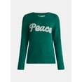 thumbnail image 6 of Time and Tru Women's and Women's Plus Holiday Talking Sweater with Long Sleeves, Midweight, Sizes XS-4X, 6 of 6