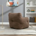 thumbnail image 3 of Bean Bag Chair with Teddy Fabric and Soft Tufted Covered, Fluffy Beanbag Sofa with Memory Sponge Filled, Comfy Lazy Sofa for Dorm Room, Office Room, Apartment or Study, Coffee Brown, 3 of 8