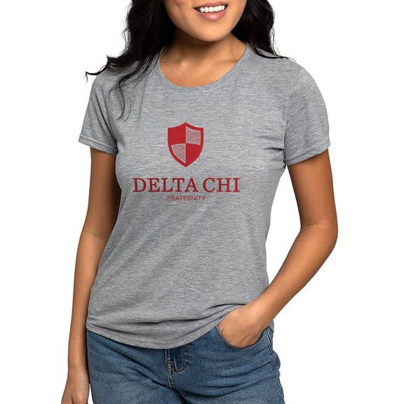 CafePress - Delta Chi Vertical Red Logo T Shirt - Womens Tri-blend T-Shirt