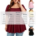 thumbnail image 3 of hlysgo Women's Square Neck Tops Plus Size Smocked Peplum Blouse Top Lantern Short Sleeve Flowy Cute Shirt Shirts Black,4xL, 3 of 5