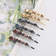 thumbnail image 5 of Unique Bargains 2 Pcs Bobby Pin Rhinestone Bow Hair Clips Champagne Gold Tone, 5 of 5
