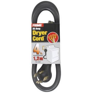 Prime Dryer Cord Rdl Power Cable Ring To Nema 14 30 P Angled 4 Ft Molded Black Walmart Com