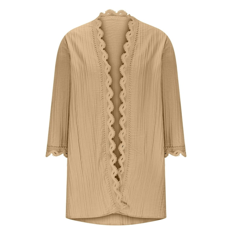 YKR Women's Chunky Knit Open Front Cardigan - V-Neck, Button Down, Contrast Trim Sweater
