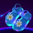 thumbnail image 4 of JAJAHO Girls Light Up Sandals For Summer Lightweight Open Toe Sparkly Water Beach Shoes Snap Sandals For Kids 4-9Y, 4 of 6