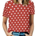 thumbnail image 2 of Summer Retro Polka Dots T Shirts Red And White Streetwear T-Shirt Female Short Sleeve Vintage Oversized Tee Shirt Design, 2 of 5