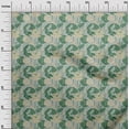 thumbnail image 2 of oneOone Cotton Jersey Forest Green Fabric Insect|Leaves & Lotus Floral Sewing Craft Projects Fabric Prints By Yard 58 Inch Wide, 2 of 4
