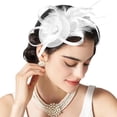 thumbnail image 2 of Tulle Mesh Headpiece,Elegant Hat Clip,Party Performance Hair Accessories,Delicate Lightweight Tulle Mesh Craft With Minimalist Decorative Design,Exquisite Hair Clip Ornament For Party,White, 2 of 8