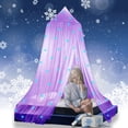 thumbnail image 1 of Toldo de cama Eimilaly Princess con forma de copos de nieve que brillan en la oscuridad, 1 of 6