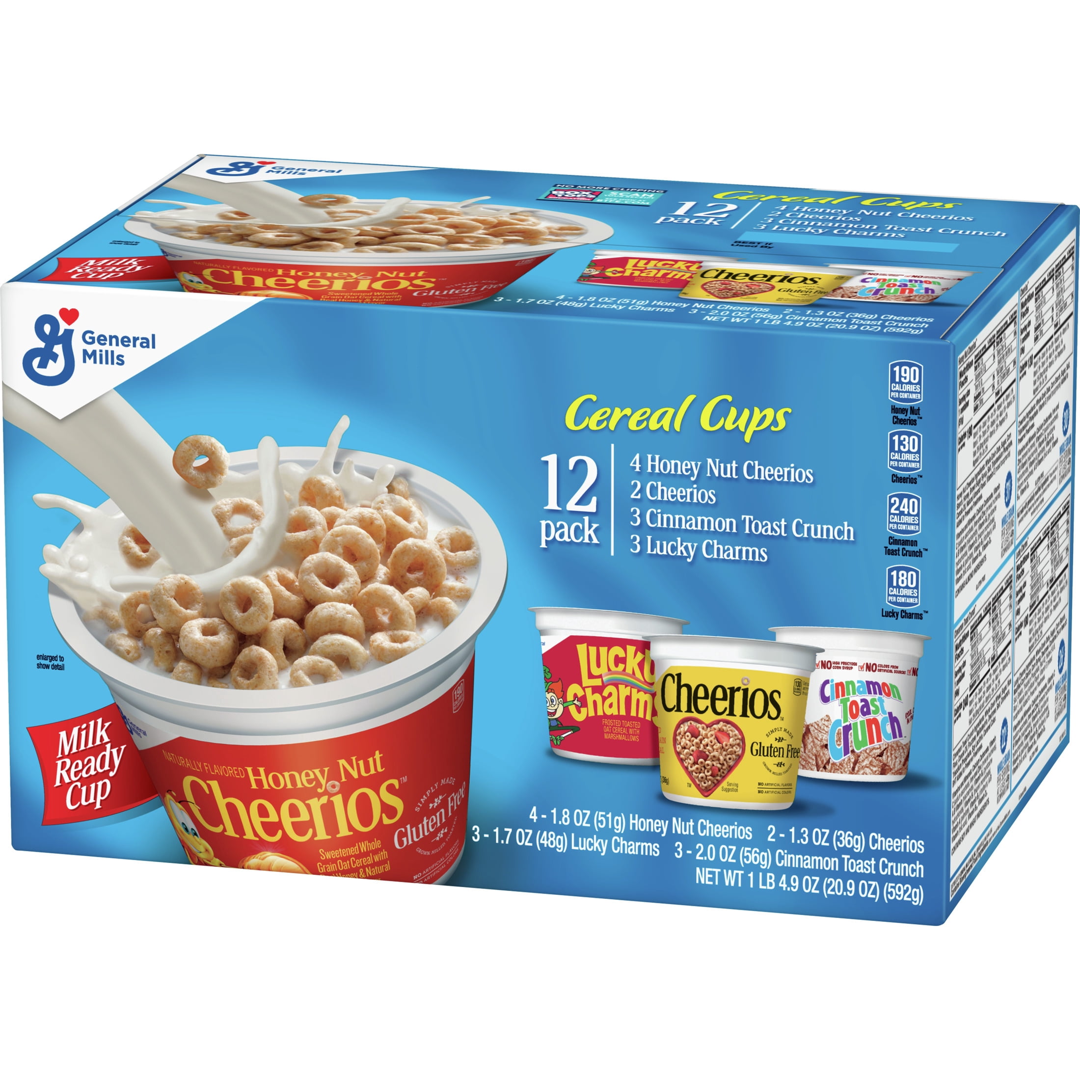 General Mills Single Serve Cereal Cups Variety Pack, 20.9 oz (12 Cups)
