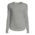 thumbnail image 2 of No Boundaries Juniors' Ribbed Crewneck Tee with Long Sleeves, 2 of 5