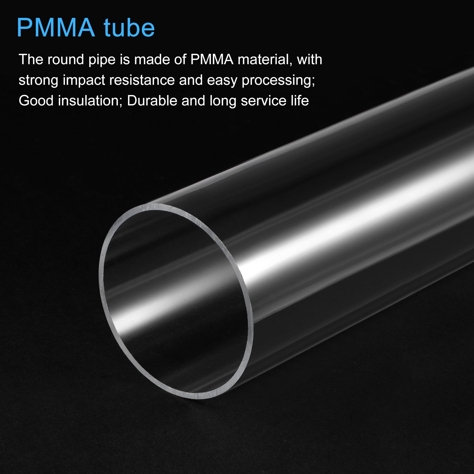 Unique Bargains Acrylic Pipe Rigid Round Tube Clear 41mm ID 45mm OD 200mm