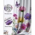 thumbnail image 6 of Spring Flowers Blackout Curtains 45 Inches Long, Kitchen Black Out Window Treatments, Watercolor Butterfly Dragonfly Daisy Country Thermal Insulated Lined Drapes for Small Window with Grommet 42"x45", 6 of 8
