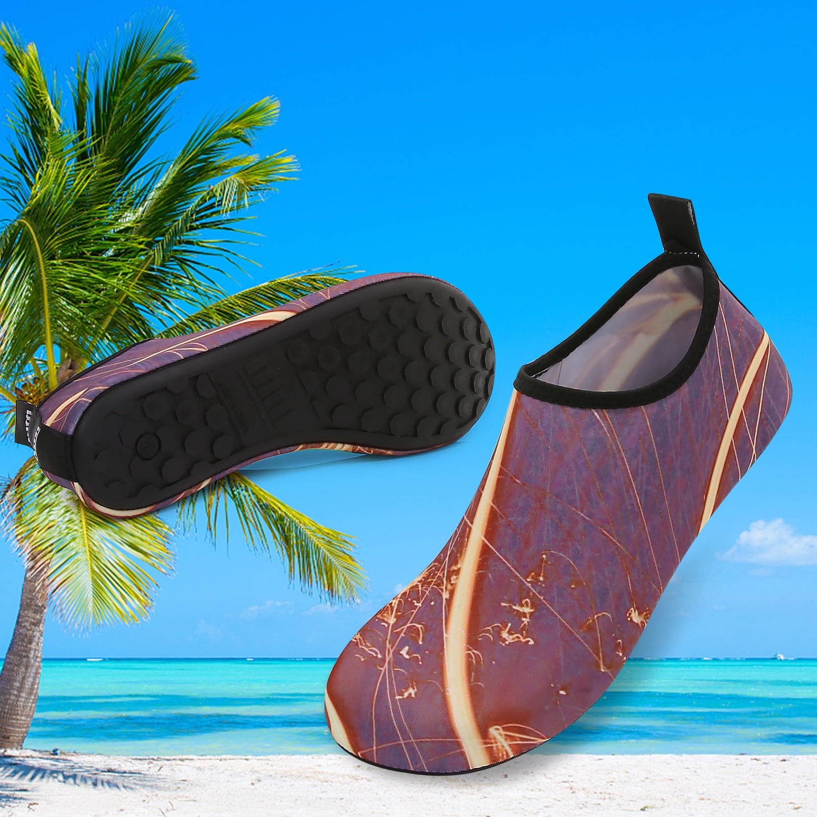 Men and Women a Slip On Barefoot Quick-Dry Beach Aqua Yoga Water Shoes (Spark/Red, 13-14 Women/10.5-11 Men)