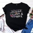 thumbnail image 1 of Hauts d'Été Grande Taille pour Femmes Manches Courtes T-Shirt Imprimé Lettre Alphabet Fruit Décontracté Manches Courtes Col en V T-Shirt Femmes en Liquidation, 1 of 4
