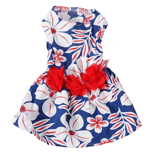 Lindo y cómodo vestido para perros o gatos pequeños para primavera y verano Vestido de princesa floral