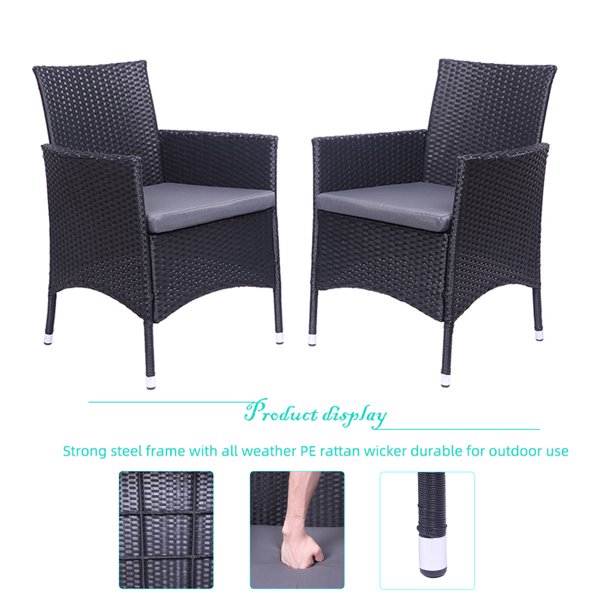2pcs 23 6 X 23 6 X 32 5 Outdoor Patio Furniture Sets Clearance Wicker Patio Furniture Sets With 2 Single Sofas 2pcs Removable Cushions Chat Set For Garden Poolside Balcony Backyard Lawn Q0348