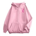 thumbnail image 6 of Breast Cancer Awareness Hoodies for Women 2025 Pink Ribbon Zip Up Graphic Hooded Sweatshirt with Pockets Jackets Coat, 6 of 6