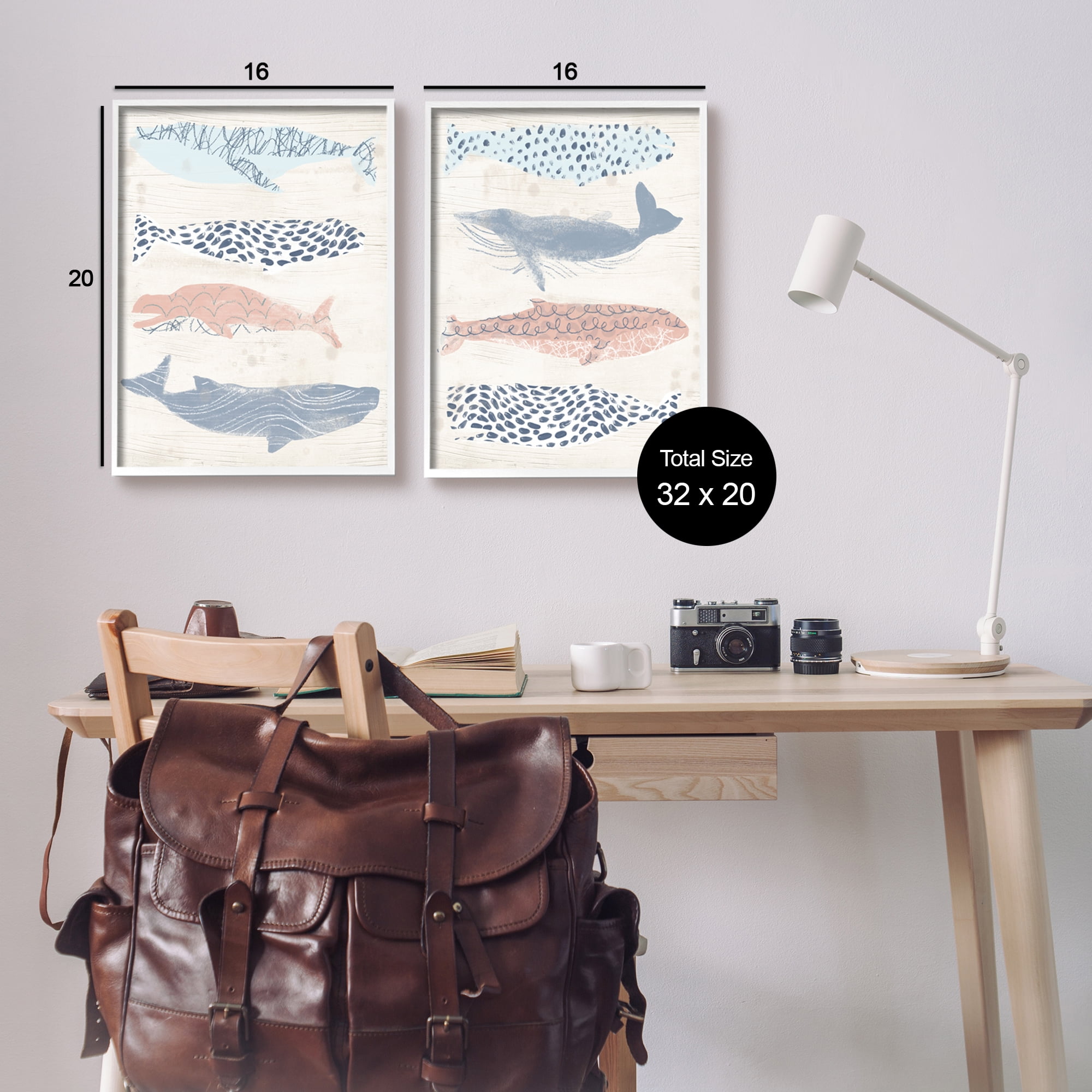 Stupell Industries Rustic Patterned Sea Life Animals & Insects Painting White Framed Art Print Wall Art, 16 x 20