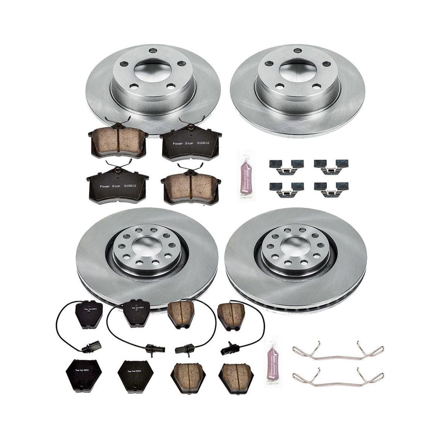 Power Stop Front and Rear Stock Replacement Brake Pad and Rotor Kit KOE889