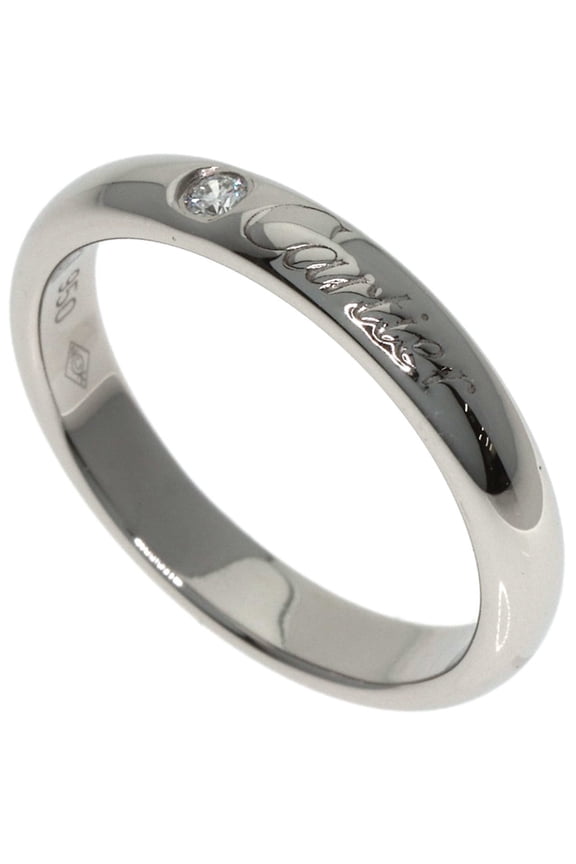 Pre-Owned Cartier C de Diamond Ring #47 Platinum PT950 Women's CARTIER