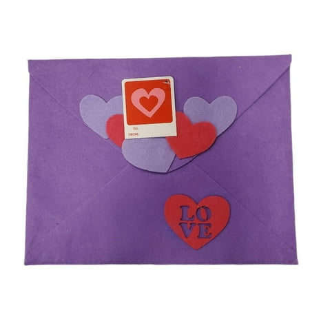 Valentine Felt Envelope Purple 9x12in Velcro Seal