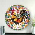 thumbnail image 2 of Rooster, flowers, folk art Wall Clock, Silent Mechanical Movement Wall art Decor, Great for Living Room, Kitchen, Dorm Decoration and Daily Practical Gift, 2 of 6