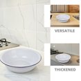 thumbnail image 2 of WEUVEB Set of 2 White Enamel Bowls Vintage Style Mixing Bowls and Serving Basins for Kitchen and Dining Use, 2 of 8