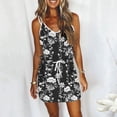 thumbnail image 3 of Rutainlusire Women's Casual Sundress V-Neck Short Printed Lightweight Beach Dress for Everyday, 3 of 5
