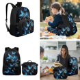 thumbnail image 2 of KUIFORTI Blue Butterfly Print Backpack with Lunchbox, 4Pcs Kids School Bag Set for Girls Elementary Middle School,Bookbag with Pencil Case Water Bottle Sleeve Back to School Supplies, 2 of 7