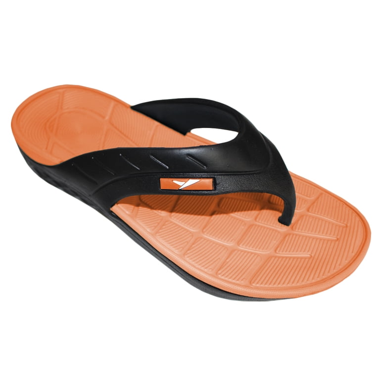 Mens Sport Flip Flops Comfort Casual Thong Sandal Outdoor Brown Orange Size 9/10 Men main image 2