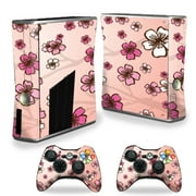 MightySkins Protective Vinyl Skin Decal for Xbox 360 S Slim + 2 controllers Case wrap cover sticker skins Cherry Blossom