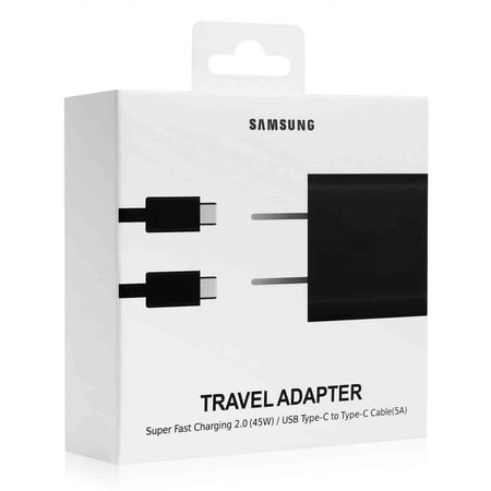SAMSUNG 45W Power Adapter (w/Cable C-to-C), Black