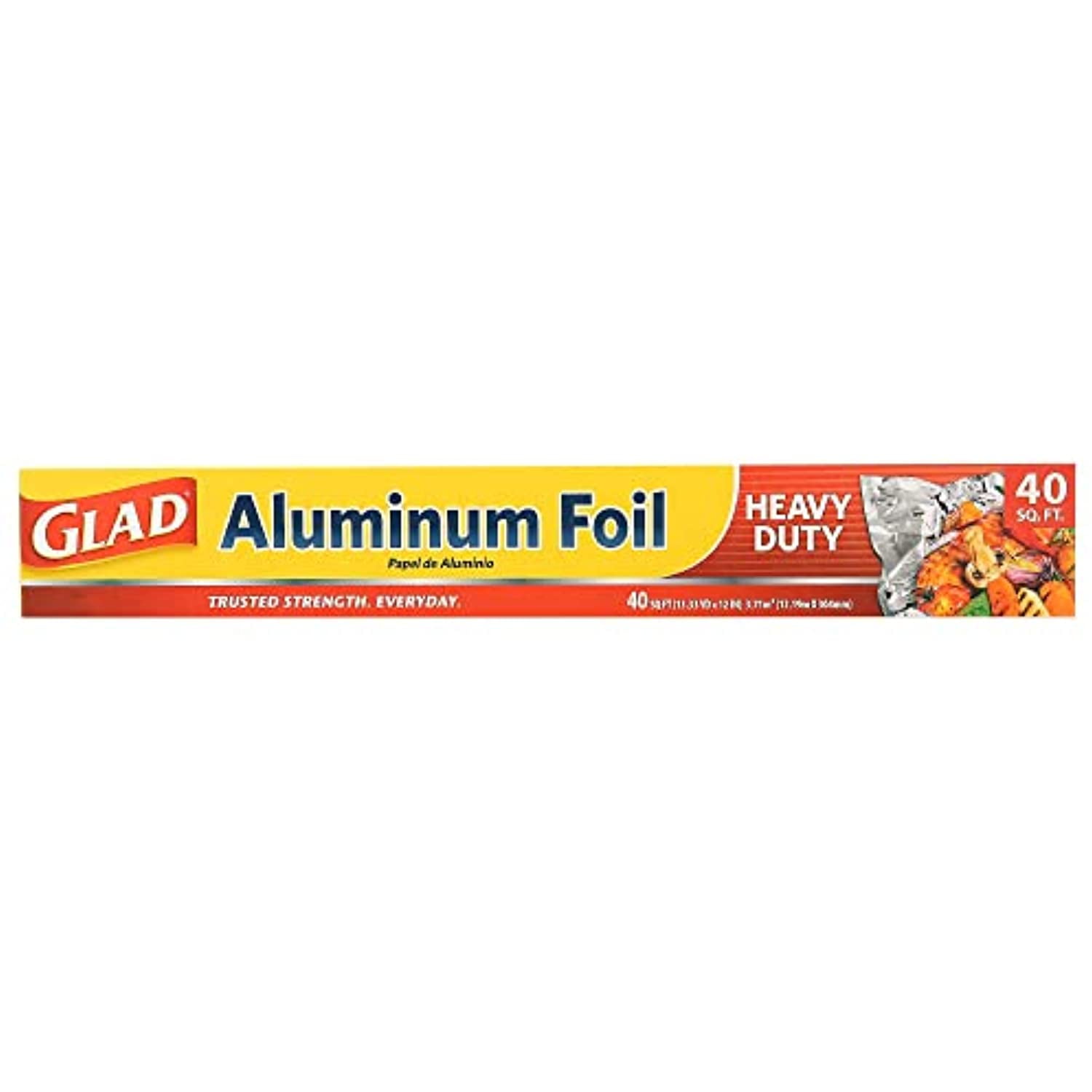 Glad Heavy Duty Aluminum Foil, 40 Square Feet Of Multiuse Foil For Ultimate Food Protection | Extra Tough Aluminum Foil For Grilling, Roasting, Baking | Glad Grilling And Baking Accessories