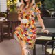 thumbnail image 3 of Balery Japanese Style Fish Scales Vestidos sueltos de manga corta para mujer, vestidos de verano 2025, vestidos casuales de corte A con vuelo., 3 of 6