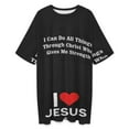 thumbnail image 3 of I Love Jesus Sleepshirts For Sleeping Travels Loose Sleepdress Pajama Dress Soft Nightdress Sleepwear, 3 of 7