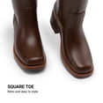 thumbnail image 4 of DREAM PAIRS Women’s Mid Calf Western Boots Square Toe Low Block Heel Pull On Casual Boots, 4 of 8
