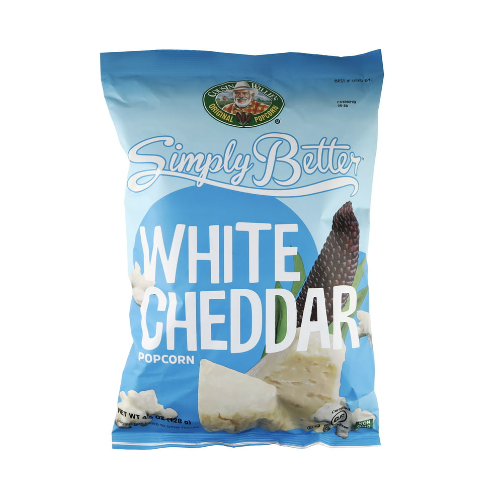 Cousin Willie's Simply Better Pre Air Popped Popcorn White Cheddar (4