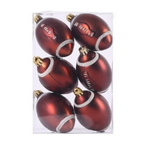 6PCS Christmas Balls Ornaments Sports Theme Mini Football Xmas Balls for Xmas Tree Home Holiday Party Decorations (2.36" in Dia)