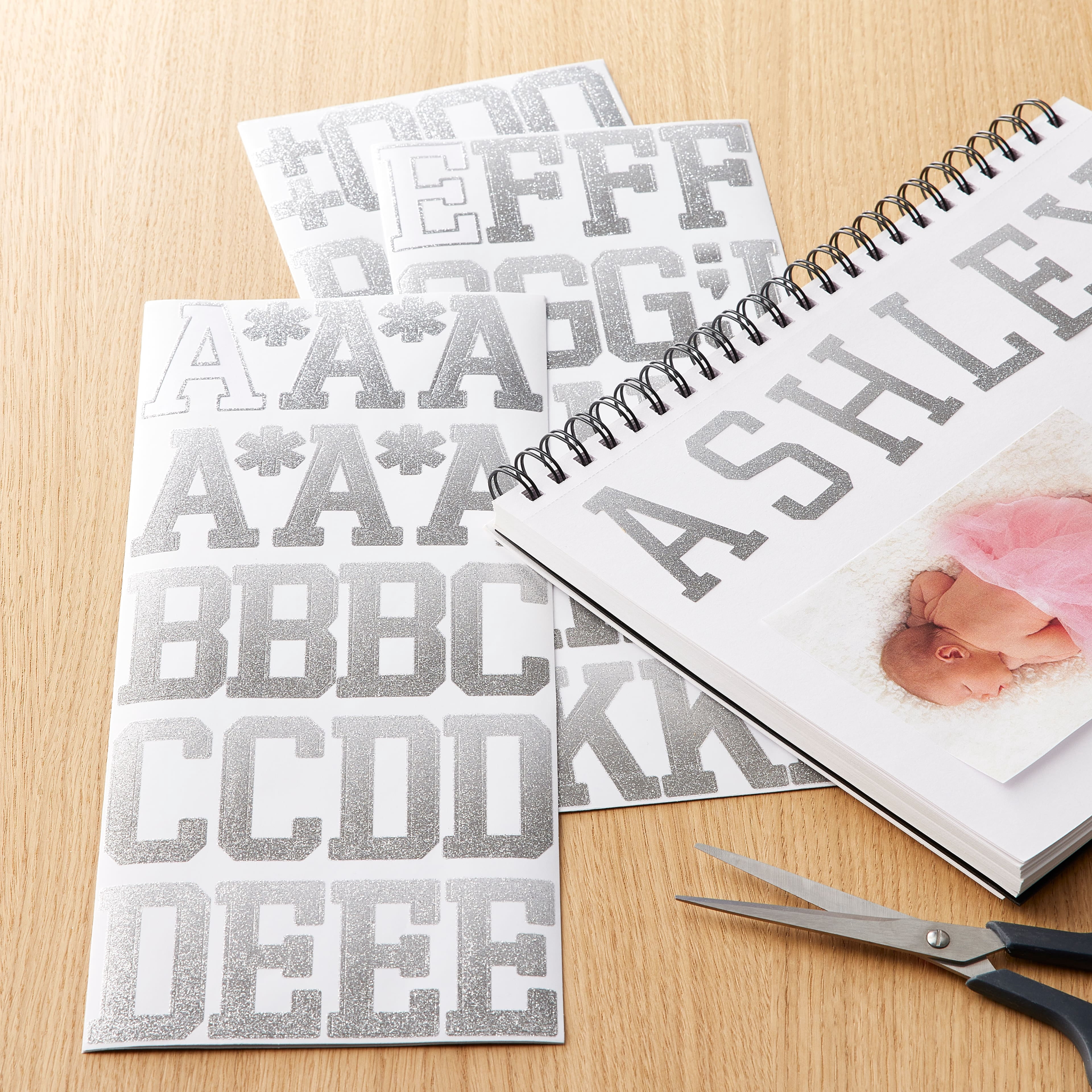 Recollections Silver Glitter Ombre Alphabet Stickers, 6 Packs: 117 ct. (702 total)