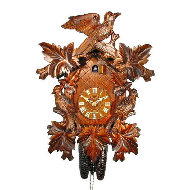 Horloge Coucou Hekas KA 3675/8 EX N - Modèle 'Seven Leaves' Avec Trois Oiseaux, Neuf, Fabriqué En Allemagne