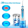 thumbnail image 3 of Hilo dental de agua inalámbrico para limpiador de dientes, 4 modos, 5 puntas de chorro, irrigador bucal dental, recargable, resistente al agua, selección de limpieza de dientes portátil para, 3 of 5
