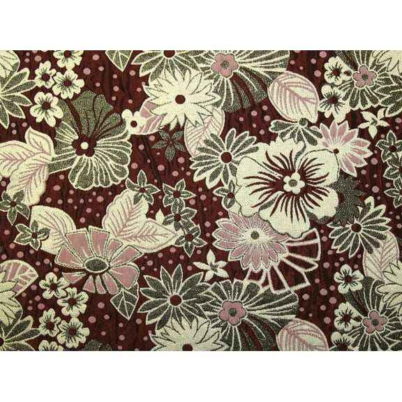 Minerva Metallic Woven Brocade Fabric Wine - per yard