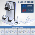 thumbnail image 4 of PS5 Cooling Stand,PS5/PS5 Slim Stand and Cooling Station,Dual Controller Charger, Cooling Fan, Headset Holder, 3 USB Hub, White, 4 of 8
