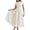 Cream White, variant on Women'S Corset Midi Dress Casual Flowy A Line Boat Neck Wedding Guest Dresses with Pockets