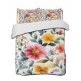 thumbnail image 2 of Quilts Full Size, Retro Flower Soft Comforter Bedding Set for Bed, Boho Country Floral Leaf Plant Watercolor Lightweight Quilted Bedspread with Pillow Cover(2 Pieces) for All Season, 78x90 Inch, 2 of 6