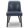 thumbnail image 3 of CHITA Modern Faux Leather Upholstered Kitchen & Dining Room Chairs Set of 2, Wood Legs, Navy Blue, 3 of 8