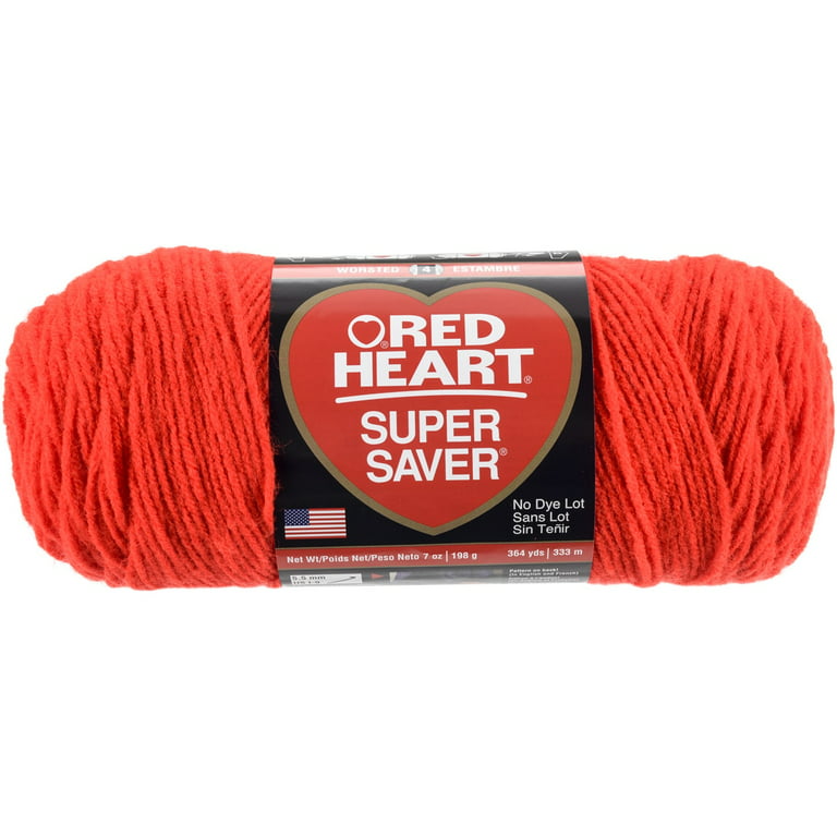 Red Heart Super Saver Medium Acrylic Bright Yellow Yarn, 364 yd