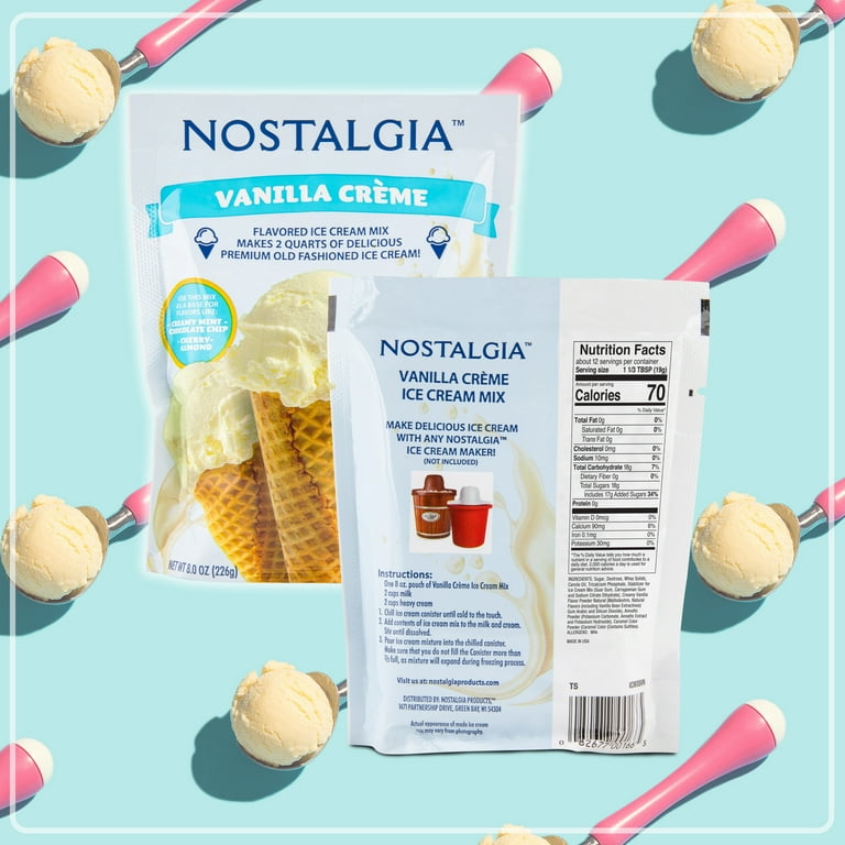 Nostalgia Premium Vanilla Creme Ice Cream Mix 8 oz